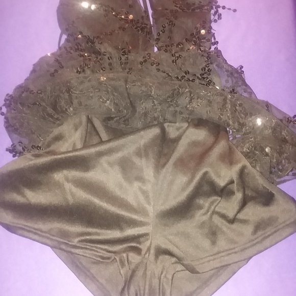 Cousin Couture black Sleeveless romper sequins Sz S - Picture 2 of 8